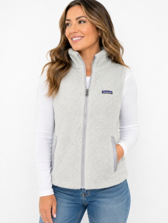 Patagonia Jackets & Blazers - Patagonia Women's Fuzzy Los Gatos Sherpa Fleece Vest Gray Full Zip Medium